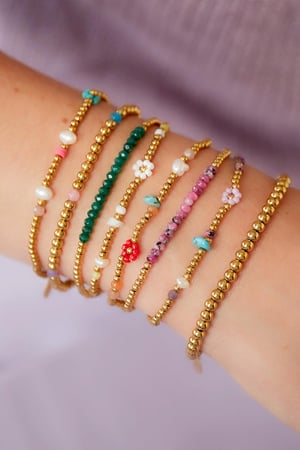 Roestvrijstalen armband met natuurstenen Groen Stainless Steel h5 Afbeelding2